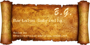 Bartalus Gabriella névjegykártya